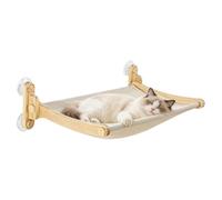 Cat Hammock for Window - Wood 600D Oxford Cloth 60x40x18cm | Suction Cup Foldable Cat Bed Perch | Kitten Window Seat for Indoor Home Apartment Living Room Bedroom Wall Corner Resting and Sunbathing