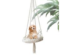Cat Hammock Led - Boho Macrame, Meubles D'intérieur | Nest De Coussin Amovible, Suspendus Point De Sommeil Avec Conception Décorative En Corde Pendant La Relaxation Du Balcon, Le Soudage De Jardin