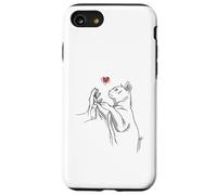 Cat Hand Paw Heart Bond Feline Love Sketch Art Coque pour iPhone SE (2020) / 7/8