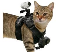Cat Harness - Adjustable Escape Proof Lightweight | Small Cat Double Camera Mount Vest, Includes J-Mount Swivel Base 1/4 inch Adapter, for Kitten Indoor Outdoor Hiking Walking Training Camping