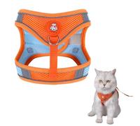 Cat Harness and Lead Set, Harnais Chaton, Laisse réglable à Bandes réfléchissantes pour Chats de Taille Moyenne, Harnais et Laisse Anti-Fugue pour Chaton, adapté aux Chats de 2 à 4 kg