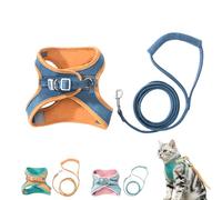 Cat Harness and Leash Escape Proof for Walking, Adjustable and Comfortable Vest Harness for Small Medium Cats, Small Dogs, Harnais pour Chat (Blue,XL)