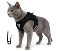 Cat Harness and Leash Set, Adjustable Cat Vest Harness with Reflective Trim, Soft Breathable Leash for XS-XL Cats (#A)