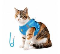 Cat Harness and Leash Set Adjustable Reflective for Walking (#B,M)