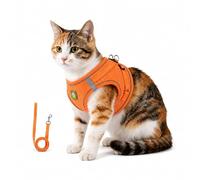 Cat Harness and Leash Set Adjustable Reflective for Walking (#C,M)