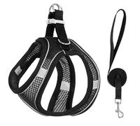 Cat Harness,Cat Adjustable Soft Mesh Vest Harness,Side-Through No-Pull Design,Escape Proof Outdoor Cat Leash,Easy to Wear for Walking & Outdoor (Black, XXS(Neck Circumference 28-32cm))