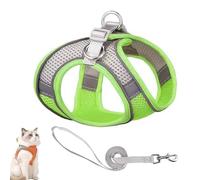 Cat Harness Design for Outdoor Cats, Cat Explorer Harness, Adjustable Soft Mesh Vest with Reflective Safety Strips, Escape Proof, Easy to Wear, for Cats (B,M)
