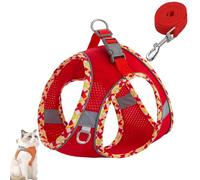 Cat Harness Design for Outdoor Cats, Cat Explorer Harness, Adjustable Soft Mesh Vest with Reflective Safety Strips, Escape Proof, Easy to Wear, for Cats (J,S)