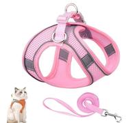 Cat Harness Design for Outdoor Cats, Cat Explorer Harness, Adjustable Soft Mesh Vest with Reflective Safety Strips, Escape Proof, Easy to Wear, for Cats (E,M)