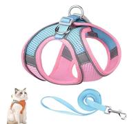 Cat Harness Design for Outdoor Cats, Cat Explorer Harness, Adjustable Soft Mesh Vest with Reflective Safety Strips, Escape Proof, Easy to Wear, for Cats (G,XS)