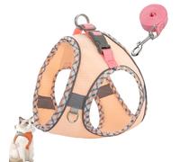 Cat Harness Design for Outdoor Cats, Cat Explorer Harness, Adjustable Soft Mesh Vest with Reflective Safety Strips, Escape Proof, Easy to Wear, for Cats (K,S)