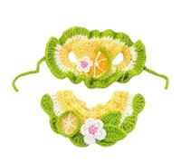 Cat Hats - Adjustable Flower Headwear | Soft Handmade Kitten Costume | Cute Pet Hat, Cat Crochet Hat for Home Birthday Celebrations Family Photos Pet Gathering Dog Pupp y Kitten