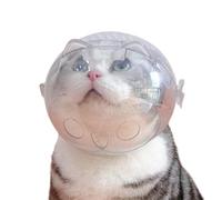 Cat Head Cover, Transparent Breathable Cat Astronaut Muzzle, 5.83x5.31x1.97 inches Multipurpose Kitten Hood, Spherical Pet Head Shield for Grooming, Vet Visits, Nail Trimming