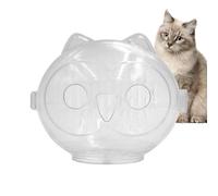 Cat Head Cover, Transparent Breathable Muzzle, Multipurpose Kitten Protection Hood, 5.83x5.31x1.97 inches Spherical Pet Helmet for Safe Nail Trimming and Grooming