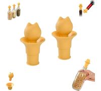 Cat Head Wine Bottle Stopper - Funny Silicone Bottle Cover for Wine & Beverages, Reusable Decorative Plug for Preservation - Cute Kitty Gift for Cat Lovers(2pcs)