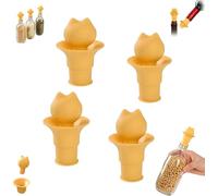 Cat Head Wine Bottle Stopper - Funny Silicone Bottle Cover for Wine & Beverages, Reusable Decorative Plug for Preservation - Cute Kitty Gift for Cat Lovers(4pcs)
