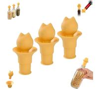 Cat Head Wine Bottle Stopper - Funny Silicone Bottle Cover for Wine & Beverages, Reusable Decorative Plug for Preservation - Cute Kitty Gift for Cat Lovers(3pcs)