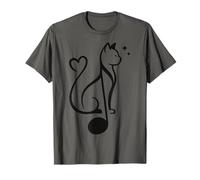 Cat Heart Kitty Note de Musique Musiciens chanteurs guitaristes T-Shirt