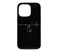 Cat Heartbeat Rainbow Light Prism ECG Cat Lover Coque pour iPhone 13 Pro