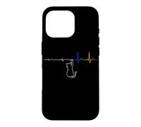 Cat Heartbeat Rainbow Light Prism ECG Cat Lover Coque pour iPhone 16 Pro