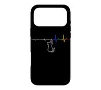 Cat Heartbeat Rainbow Light Prism ECG Cat Lover Coque pour iPhone 17 Pro Max