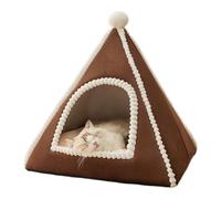 Cat House Bed Enclosed, Warm Pet Hut, Safety Indoor Tent with Soft Cushion, Medium Small Breed Kitten Accessory, Home Bedroom Living Furniture, Winter Sleeping Shelter for Cats Pets