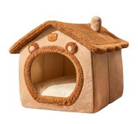 Cat House Bed - Indoor Plush Warm Cave for Cats Dogs | Soft Enclosed Pet Bed with, Enclosed Warm Sleeping Space, Cushion for Small Animals Living Room Bedroom Balcony Winter Relaxation