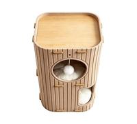 Cat House - Cat Beds | Pet Cave with Hanging Ball & Cats Scratching Board,for Multi Small Pets,All Seasons, Cave with Scratching Board &, Foldable Kitten Hideaway Cushion