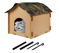 Cat House, Cat Shelter Waterproof Outside, Stray Cat Shelter, Foldable Cat House with Pad, Foldable Cat Outdoor House with Sleeping Pad and Nails for Caring People, Stray Cats