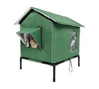 Cat House for Outside | Elevated Waterproof Weatherproof, Large Cat Outdoor Shelter Winter House for Kitten Small Dog Animal | Ferals Cats Shelter Outdoor Winter, Enclosed Pet Warm Tent for Backyard