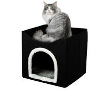 Cat House, Indoor Cat Beds, Foldable Dog Cabin, Double Layer Design, Decorative Kennel, (14.96 * 14.96 * 14.96inch), Perfect for Cats, Ideal for Pets, Great for Home Use