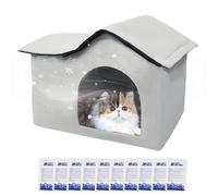 Cat House, Insulated Cats Shelter, 17.72x13.39x14.17 inches, Insulated Summer Cage with Built in Cooling Feature, Waterproof and Weather Resistant, Pet Kennel for Home, Travel