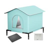 Cat House, Outside House, Weatherproof with Mat and Doors, Ergonomic Insulated Warm Shelter, Compact Ideal for Patio, Outdoor, Backyard, Garden, Lawn, Yard, Porch, Kittens, Pets