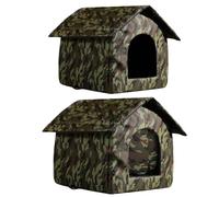 Cat House - Shelter Kitty À L'épreuve Des Intempéries | Lit De Chats Chauffés À Tissu Oxford, Base Sans Glissement Robuste, Barrière D'air Froid, Condos De La Tente Pour Le Vent Pour Les Animaux Erran