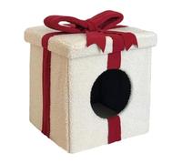 Cat House, Soft Enclosed Pet Bed, 13,78 x 13,39 x 13,78 pouces, Portable Compact Cute Cozy BoxShaped Cave for Indoor Cats and Small Dogs, Warm and Comfortable Pet Hideaway
