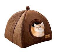 Cat House Tent, Indoor Winter Plush Shelter 11.81x11.81x11.81 inches, Thermal Kitten Nest with Enclosed Structure, Soft Cozy Bed for Small Medium Large Cats, Warm Sleeping Hideaway