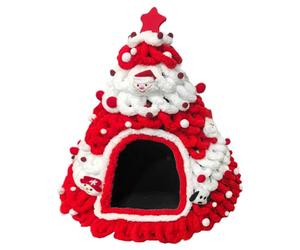 Cat Houses - Tree Design Knitted Soft Nest,Christmas Themed Covered Cat Beds | for Puppy Kitten Small Pet Indoor Outdoor Home Winter