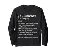 Cat Hugger Definition Funny Dictionnaire Style Feline Lover Manche Longue
