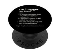 Cat Hugger Definition Funny Dictionnaire Style Feline Lover PopSockets PopGrip Adhésif