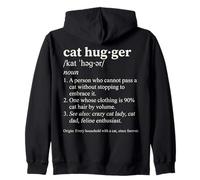 Cat Hugger Definition Funny Dictionnaire Style Feline Lover Sweat à Capuche