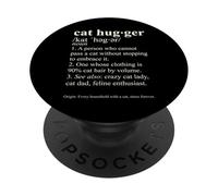 Cat Hugger Dictionnaire Amusant pour Les Amoureux des Chats Définition féline PopSockets PopGrip Adhésif
