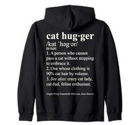 Cat Hugger Dictionnaire Amusant pour Les Amoureux des Chats Définition féline Sweat à Capuche