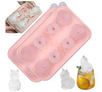 Cat Ice Cube Tray 2pcs 4 Grid Food Grade Silicone Must Ice Moules avec entonnoir Résistant à la chaleur Flexible Cube Father pour Home Bar Restaurant, Style1 ...