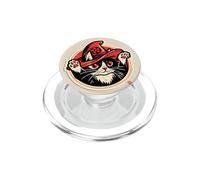 Cat in a Cowboy Duel Stance pour Les Amoureux des Chats, propriétaires de Chats PopSockets PopGrip pour MagSafe