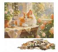 Cat in A Garden Puzzle en Bois 300 pièces | Des détails du motif nets: moins de temps devant les écrans à son propre rythme.