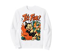 Cat in Fire - It's Fine Meme Funny Texting Feline Sweatshirt