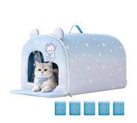 Cat Insulated Cooling House - Spacious Animals Summer Shelter, Indoor Small Medium Breeds, Kitten Balcony Patio Porch Backyard | Small Medium Breeds Kitten Balcony Patio Porch Backyard Camping