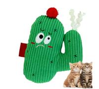 Cat interactif en peluche, jouet de dentition en peluche de chat - La peluche en forme de cactus remplie de catnip - Chewer de dentition sûre avec un animal en peluche de compagnie saine, interactif e