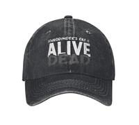 Cat is Alive and Dead Casquettes De Baseball Hommes Femmes en Détresse Lavé Snapback Chapeau Drôle Paradoxe Extérieur Réglable Coton, pour Toutes Les Saisons