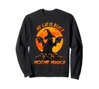 Cat is Black Not My Magick Witch Cats Moon Scary Halloween Sweatshirt